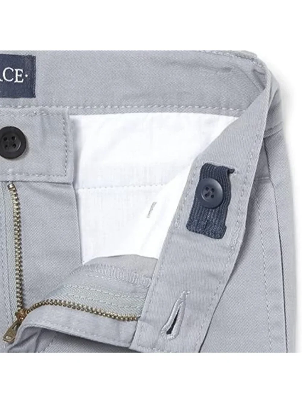 The Childrens Place Boys Stretch Relaxed Straight Chino Pants Husky Gray Size 20